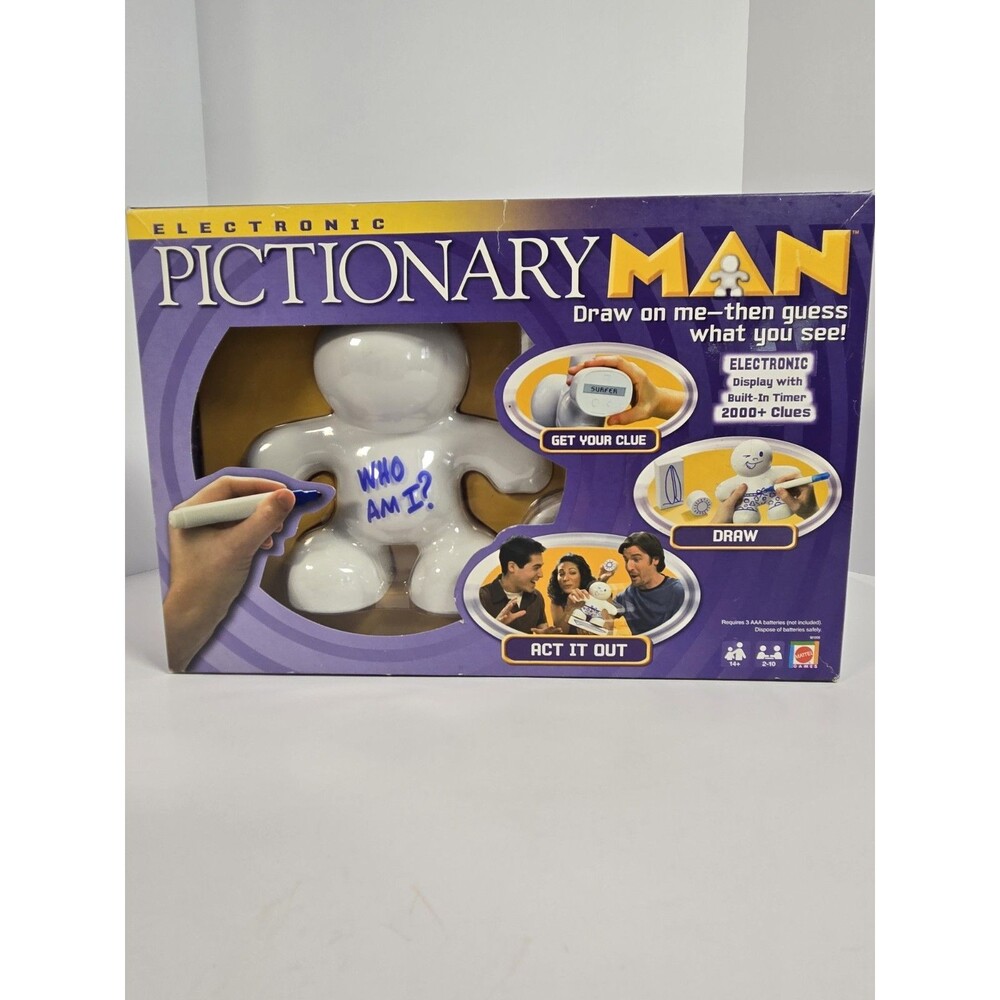 2008 Mattel Electronic Pictionary Man M1009 Tested Working No Markers w/ Box